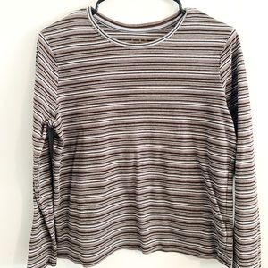 Brown striped vintage long sleeve tee